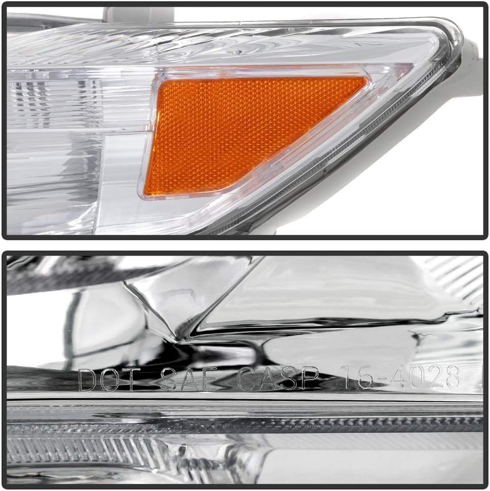 Set OF 2 Front Head Light Chrome Interior Left Driver & Right Passenger Side Direct Replacement Compatible With 2010-2011 Toyota Camry TO2503195 TO2502195 TO2503191 TO2502191