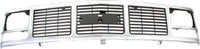 Front Grille Silver Shell And Insert With Single Sealed Beam Headlight Direct Replacement Compatible With 1988-1993 GMC C/K Series GM1200325 15590613