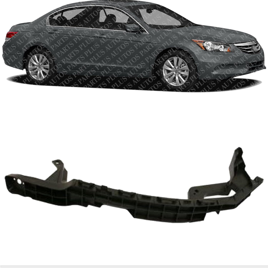 Front Bumper Bracket Primed Right Passenger Side Direct Replacement Compatible With 2008-2012 Honda Accord HO1067113 71140TA0A00