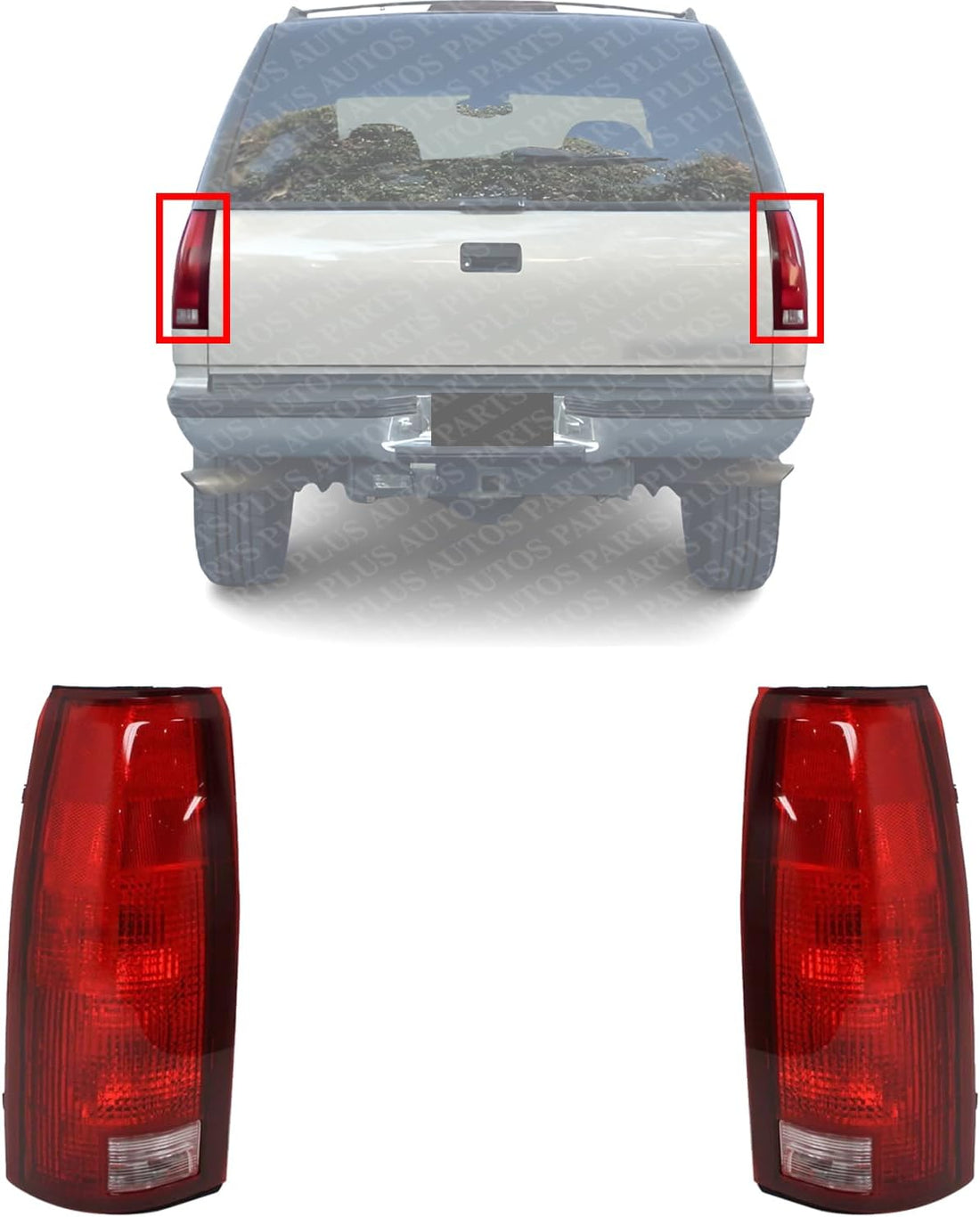 Set Of 2 Tail Light Lens And Housing Right Passenger & Left Driver Side Direct Replacement Compatible With 1988-2000 Chevrolet & GMC C/K-Series 5977868-PFM 5977867-PFM