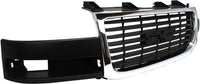 Front Grille Chrome Shell/Painted Black Insert Direct Replacement Compatible With 2003-2023 GMC Savana 1500 2500 3500 GM1200532 84689071