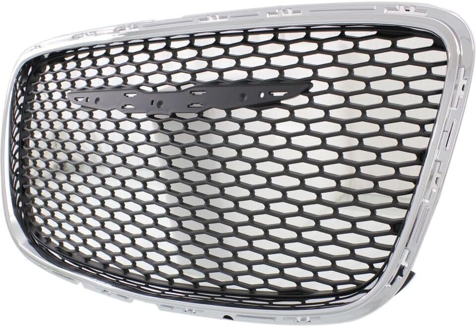 Front Grille Assembly Plastic Chrome Shell With Prime Insert Direct Replacement Compatible With 2015-2023 Chrysler 300 CH1200395 5SW16RXFAE