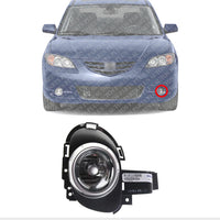Front Fog Light Left Driver Side Direct Replacement Compatible With 2004-2006 Mazda 3 MA2592106 BN8G51690D