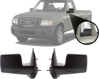 Set Of 2 Front Power Mirror Manual Folding Non-Heated Textured Left Driver & Right Passenger Side Direct Replacement Compatible With 2006-2011 Ford Ranger FO1320282 FO1321282