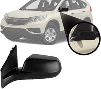 Front Power Mirror Manual Folding Non-Heated Textured Without Signal Light Left Driver Side Direct Replacement Compatible With 2012-2016 Honda CR-V HO1320270 76250T0AA02 76250T0AA01