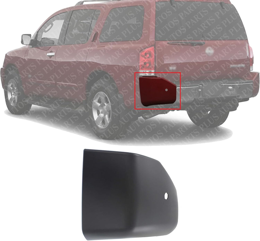 Rear Bumper End Cap With Park Distance Sensors Left Driver Side Direct Replacement Compatible With 2004 Nissan Pathfinder / 2005-2007 Armada NI1116101 850257S520