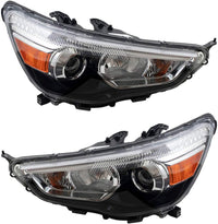 Set Of 2 Front Head Light Assembly Halogen Right Passenger & Left Driver Side Direct Replacement Compatible With 2011-2019 Mitsubishi Outlander Sport/RVR MI2503160 MI2502160