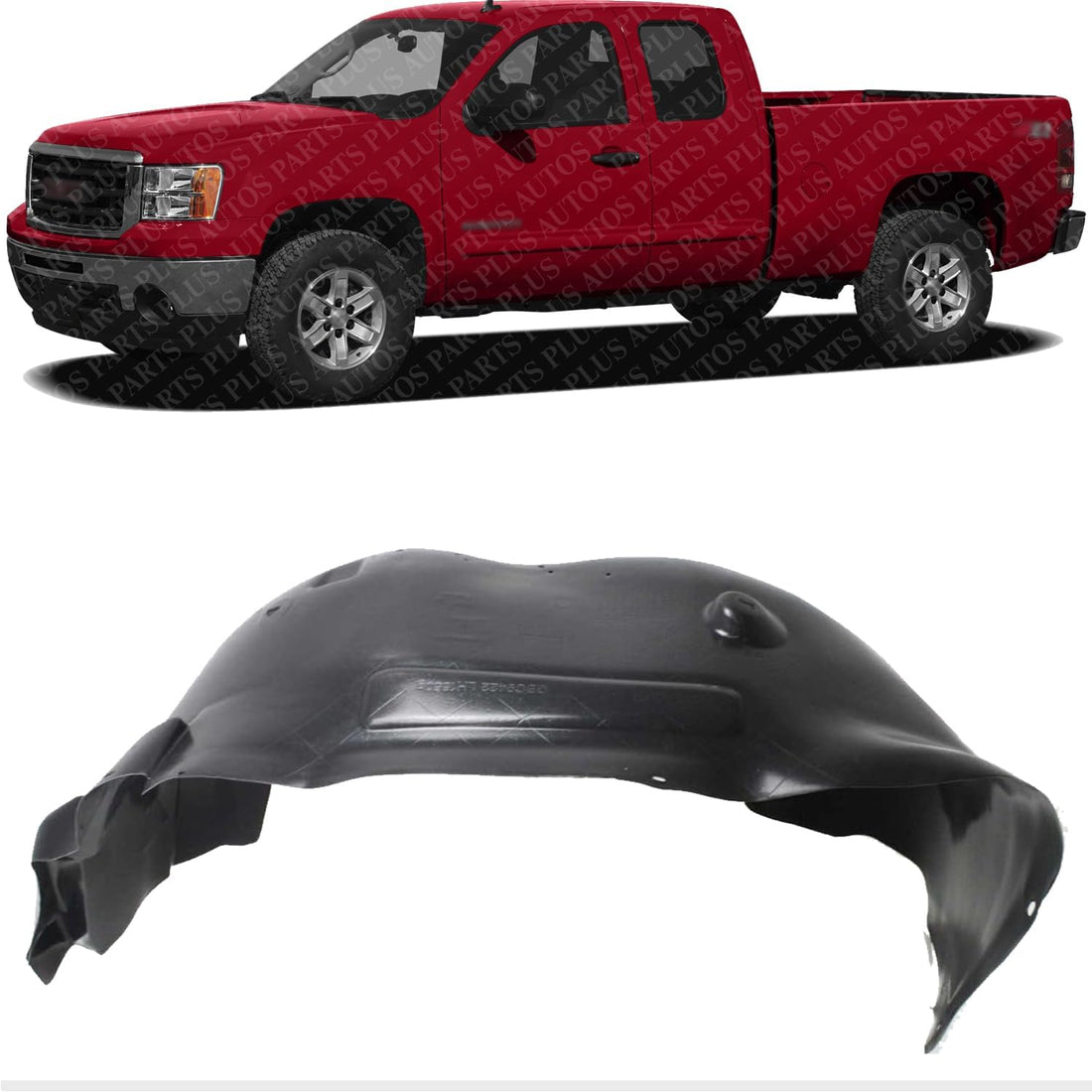Front Fender Liner Left Driver Side Direct Replacement Compatible With 2007-2013 GMC Sierra 1500 GM1248189 20953679