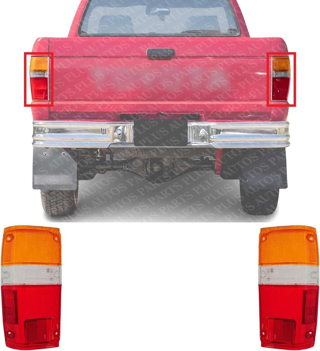 Set Of 2 Tail Light Lens Right Passenger & Left Driver Side Direct Replacement Compatible With 1984-1989 Toyota 4Runner / 1984-1988 Pickup TO2809102 TO2808102 8155189133 8156189133