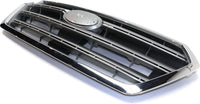 Front Grille Painted Silver Shell with Gray Insert With Chrome Trim Direct Replacement Compatible With 2015-2017 Subaru Legacy SU1200162 91121AL00A