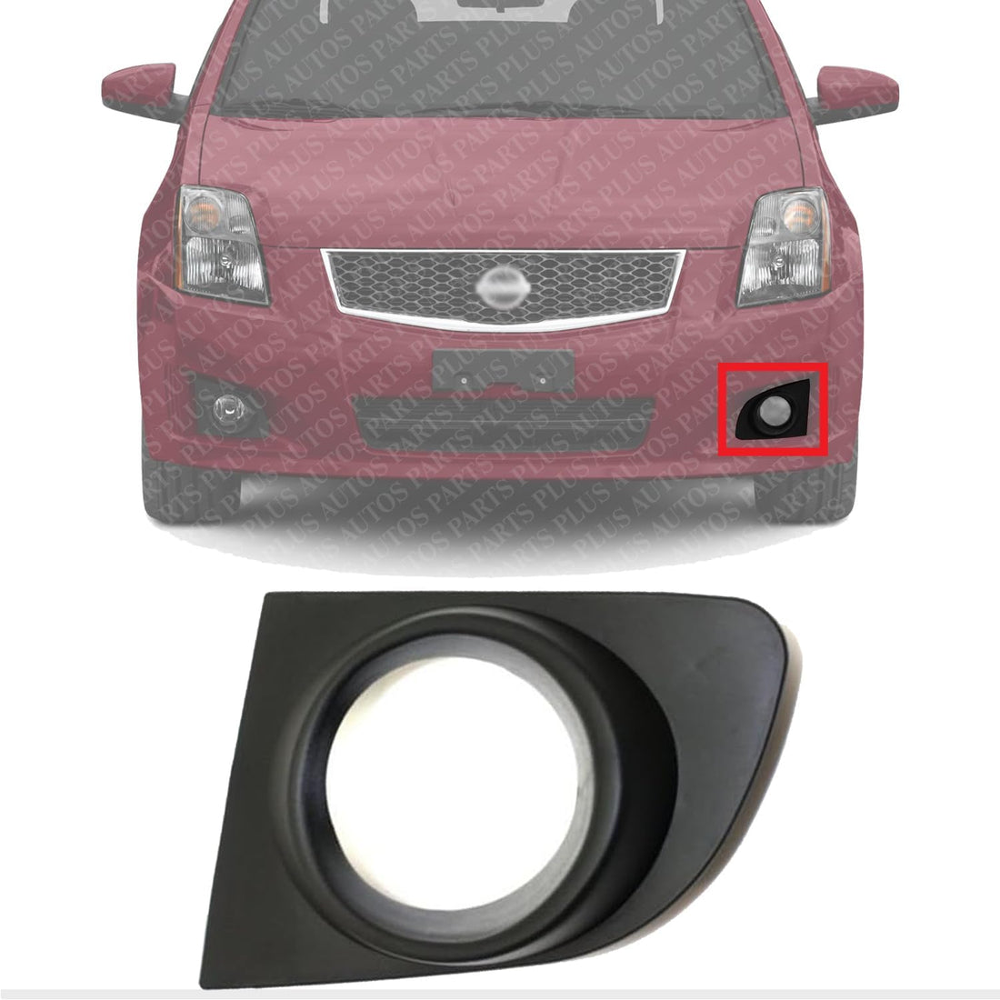 Front Fog Light Molding Textured Left Driver Side Direct Replacement Compatible With 2007-2012 Nissan Sentra NI1038110 62257ET80A
