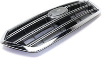Front Grille Painted Silver Shell with Gray Insert With Chrome Trim Direct Replacement Compatible With 2015-2017 Subaru Legacy SU1200162 91121AL00A