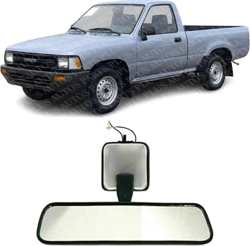 AUTOS PARTS PLUS Rear View Interior Mirror With Light Direct Replacement Compatible With 1989-1995 Toyota Pickup / 1990-1995 4Runner TO2950105 878108914204