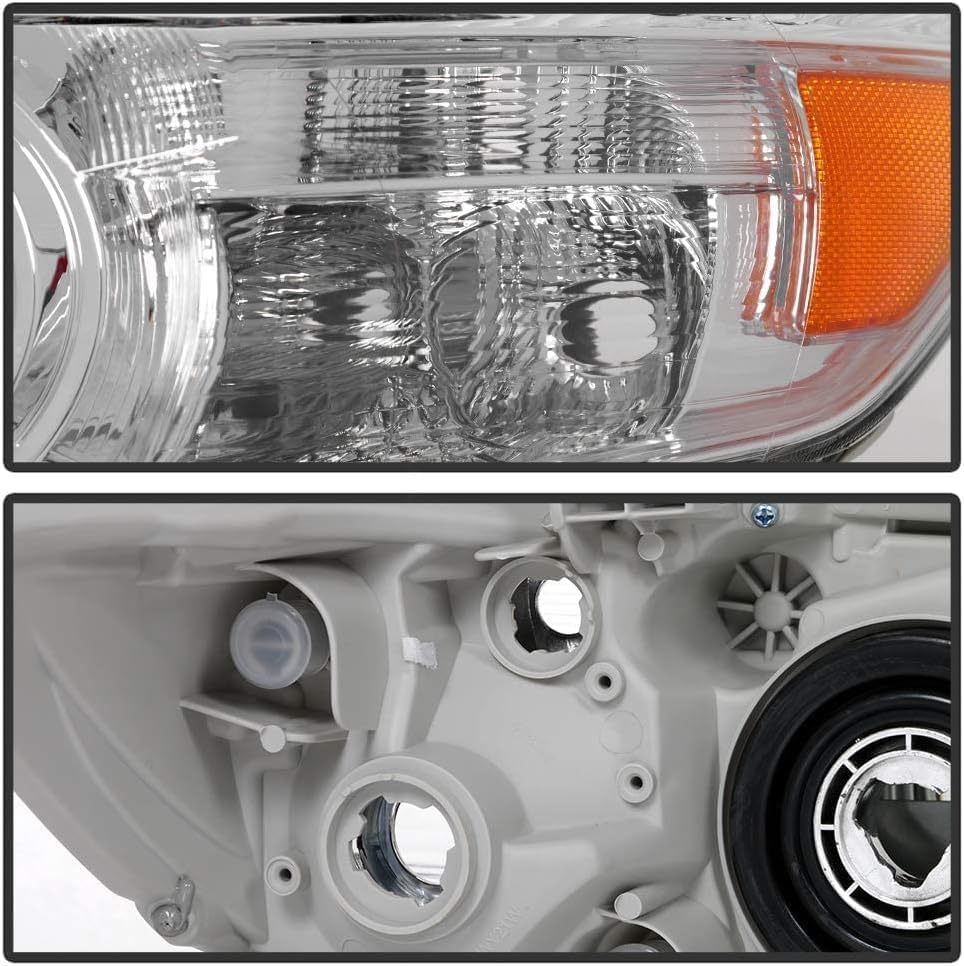 Set OF 2 Front Head Light Chrome Interior Left Driver & Right Passenger Side Direct Replacement Compatible With 2010-2011 Toyota Camry TO2503195 TO2502195 TO2503191 TO2502191