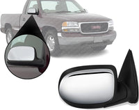 Front Power Mirror Manual Folding Non-Heated Chrome Right Passenger Side Direct Replacement Compatible With 1999-2002 Chevrolet Silverado/GMC SIERRA GM1321174 15172248