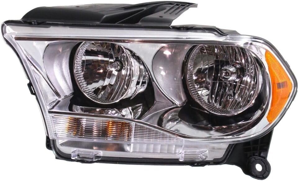 Set Of 2 Front Headlight Assembly Halogen With Chrome Interior Right Passenger & Left Driver Side Direct Replacement Compatible With 2011-2013 Dodge Durango CH2503228 CH2502228