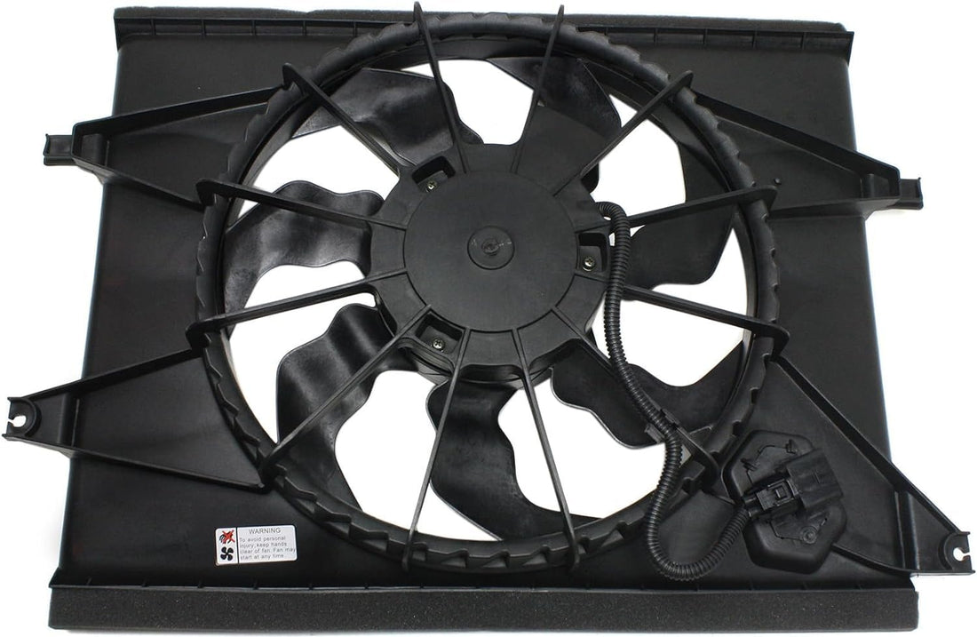 Front Radiator Cooling Fan Assembly Direct Replacement Compatible with 2010-2011 Kia Soul KI3115129 253802K100