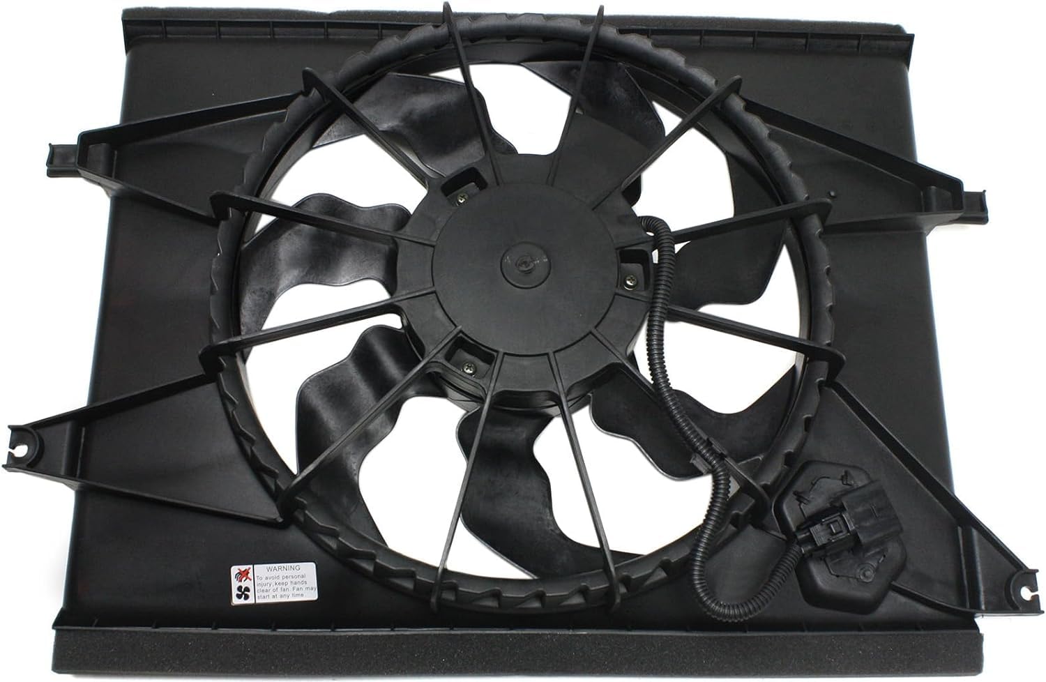 Front Radiator Cooling Fan Assembly Direct Replacement Compatible with 2010-2011 Kia Soul KI3115129 253802K100