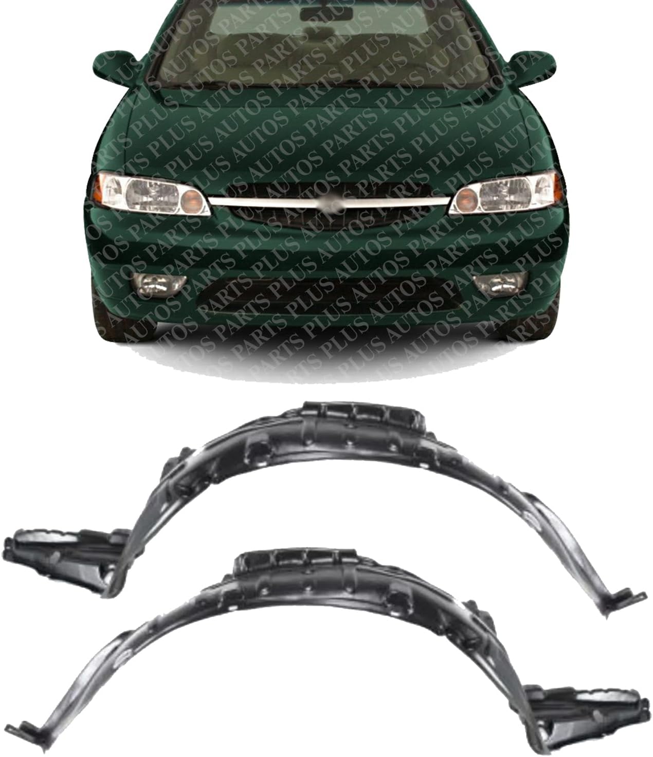 Set Of 2 Front Fender Liners Left Driver & Right Passenger Side Direct Replacement Compatible With 2000-2001 Nissan Altima NI1251110 NI1250110 638420Z800 638430Z800