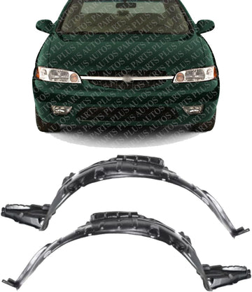 Set Of 2 Front Fender Liners Left Driver & Right Passenger Side Direct Replacement Compatible With 2000-2001 Nissan Altima NI1251110 NI1250110 638420Z800 638430Z800