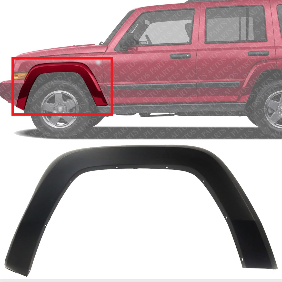 Front Fender Flares Primed Left Driver Side Direct Replacement Compatible With 2006-2010 Jeep Commander CH1268120 5JP83TZZAC