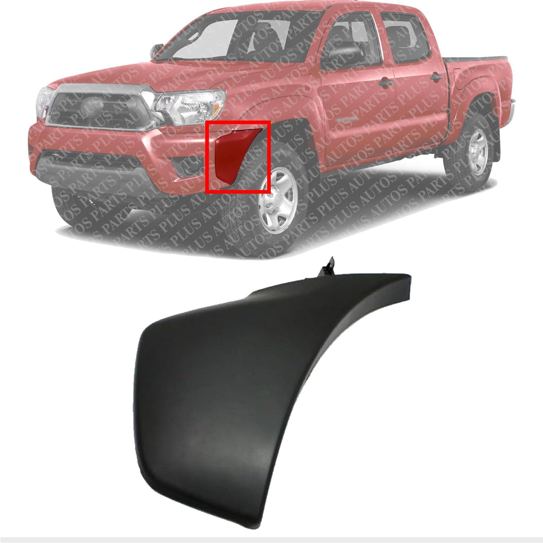 Front Bumper End Cap Textured Left Driver Side Direct Replacement Compatible With 2012-2015 Toyota Tacoma TO1004177 5211304050