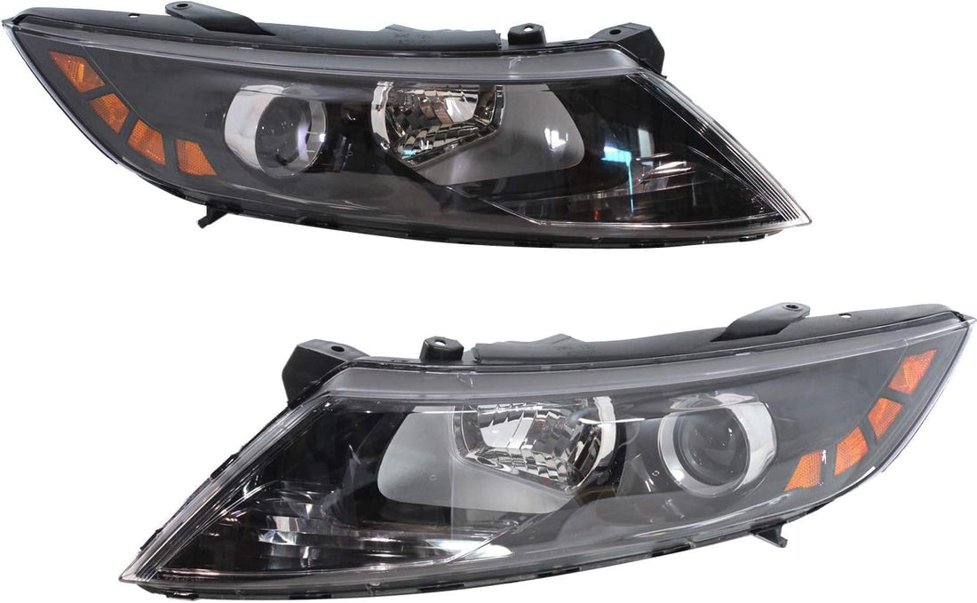 AUTOS PARTS PLUS Set Of 2 Front Head Light Assembly Left Driver & Right Passenger Side Direct Replacement Compatible With 2011-2013 Kia Optima KI2502155 KI2503155 921022T121 921012T121