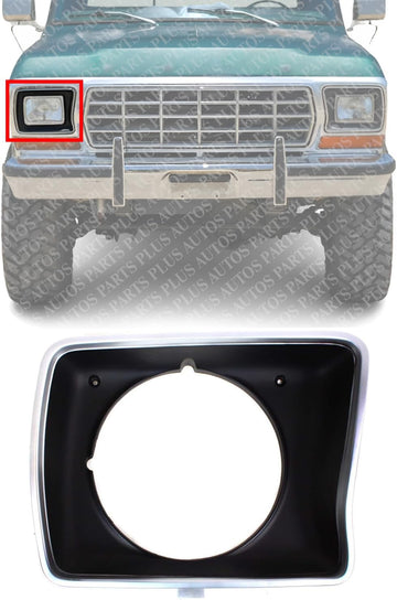Front Head Light Door Bezel Right Passenger Side Direct Replacement Compatible With 1978-1979 Ford F-Series FO2513102 D8TZ13064A