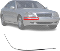 Front Bumper Molding Chrome Right Passenger Side Direct Replacement Compatible With 2000-2002 Mercedes Benz S-Class MB1059102 2208850274