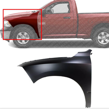Front Fender Primed Steel Direct Replacement Compatible With 2009-2018 Ram Full Size Pickup CH1240269 68054339AI