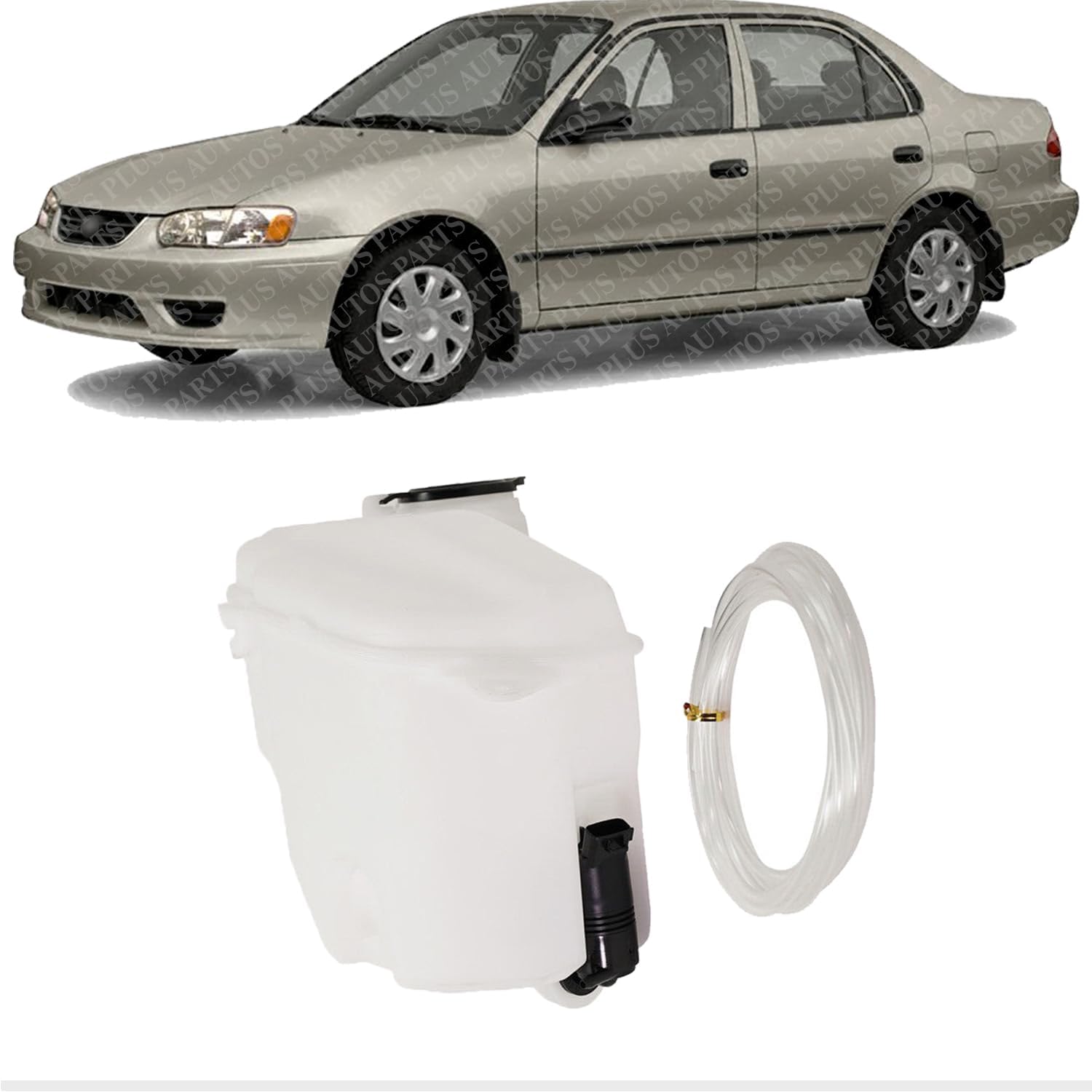 Washer Reservoir Assembly With Pump & Cap Direct Replacement Compatible With 1998-2002 Toyota Corolla TO1288141 8531502030-PFM