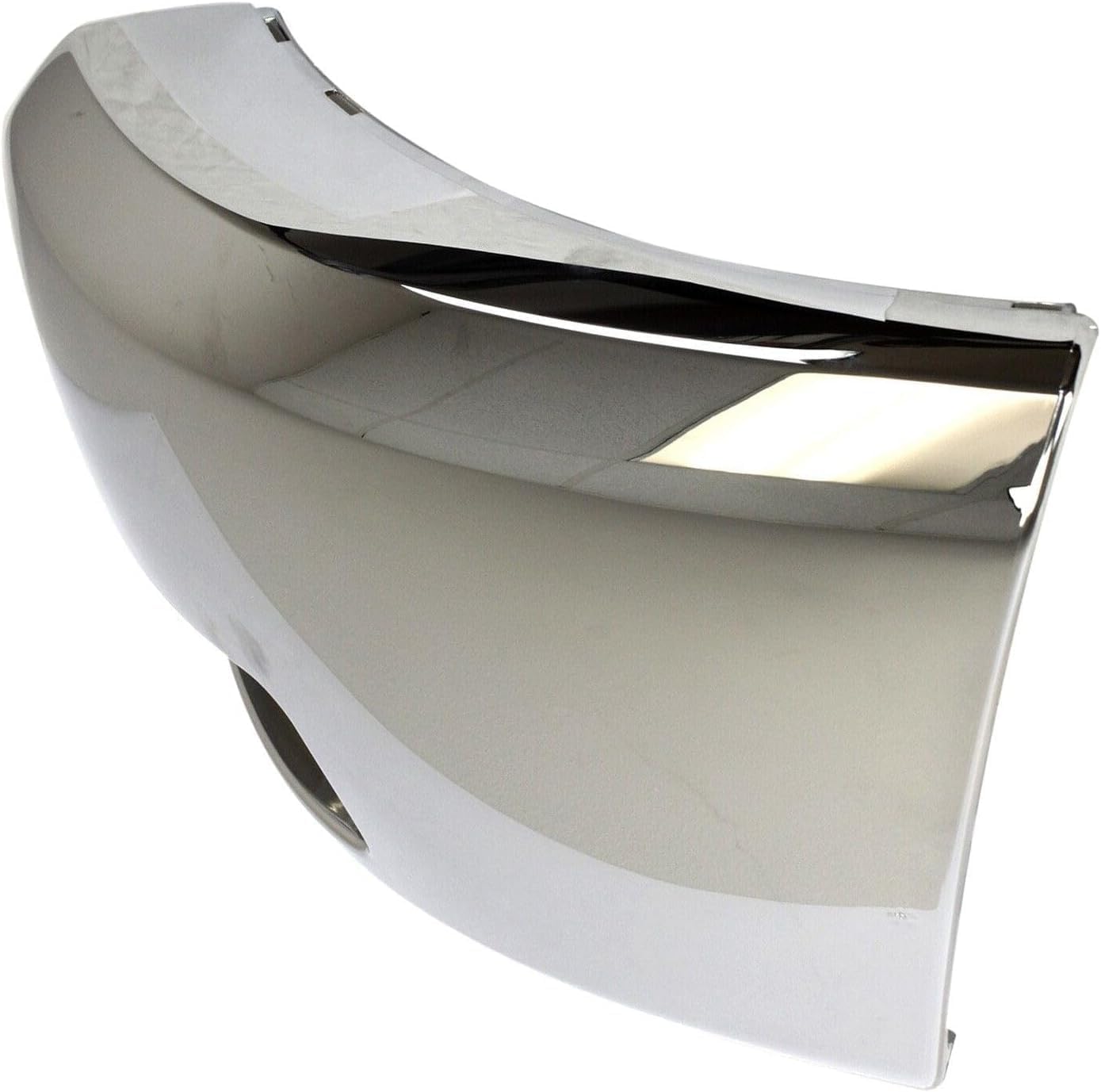 Front Bumper End Cap Chrome Plastic Left Driver Side With Fog Light Holes Direct Replacement Compatible With 2007-2013 Chevrolet Silverado 1500 GM1004156 20985757
