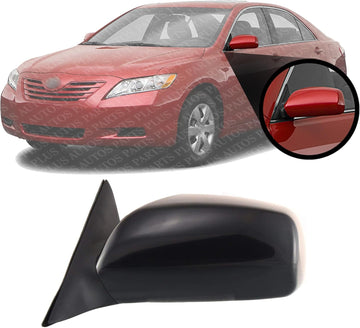 Front Power Mirror Non Folding & Heated Primed Without Auto-Dimming/Memory & Signal Light Left Driver Side Direct Replacement Compatible With 2007-2011 Toyota Camry TO1320215