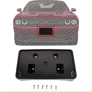AUTOS PARTS PLUS Front License Plate Bracket Textured Direct Replacement Compatible with 2015-2023 Dodge Challenger CH1068146 68175091AA