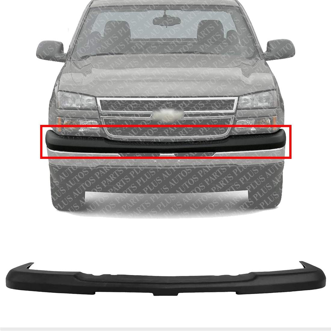 Front Bumper Upper Cover Textured Direct Replacement Compatible With 2003-2006 Chevrolet Silverado 1500 GM1051110 15139805