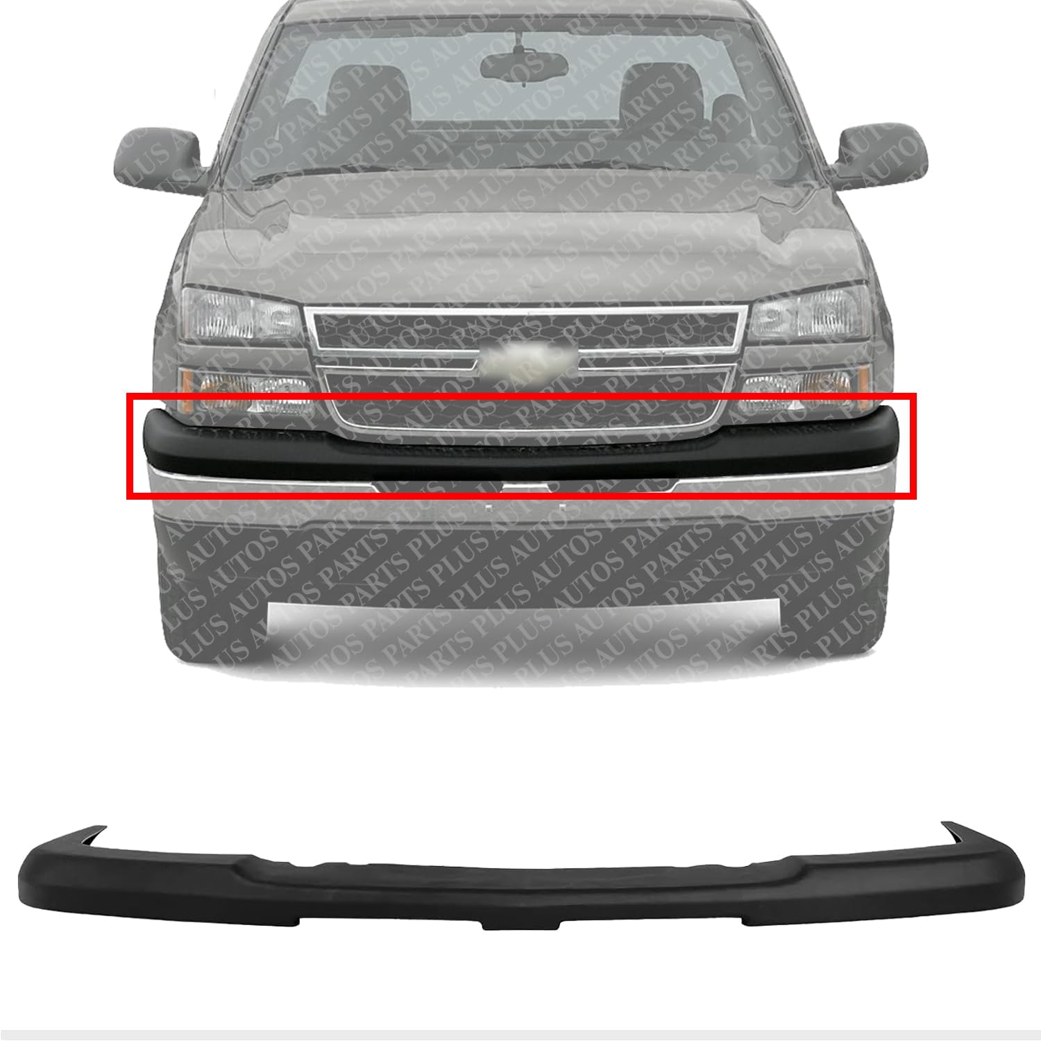 Front Bumper Upper Cover Textured Direct Replacement Compatible With 2003-2006 Chevrolet Silverado 1500 GM1051110 15139805