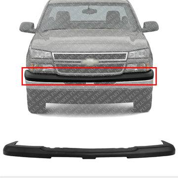 Front Bumper Upper Cover Textured Direct Replacement Compatible With 2003-2006 Chevrolet Silverado 1500 GM1051110 15139805