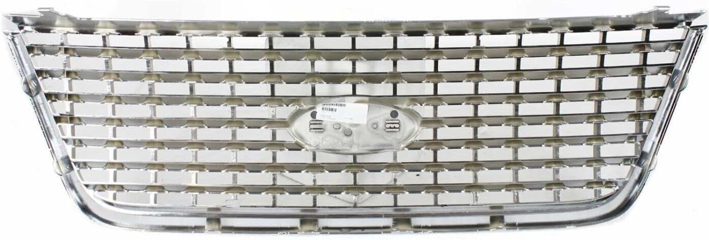 Front Grille Chrome Shell with Painted Silver Insert Direct Replacement Compatible With 2003-2006 Ford Expedition FO1200400 2L1Z8200BAA