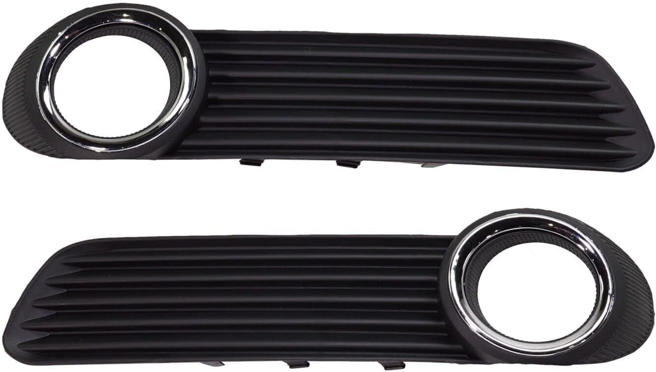 Set Of 2 Front Fog Light Molding With Chrome Trim Left Driver & Right Passenger Side Direct Replacement Compatible With 2008-2010 Toyota Avalon TO1039140 TO1038140 5203007020