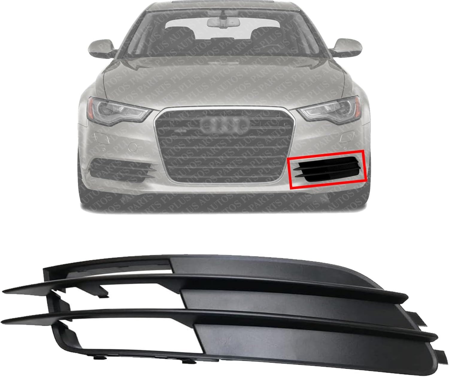 Front Fog Light Cover Primed Left Driver Side Direct Replacement Compatible With 2012-2015 Audi A6 AU1038124 4G08076819B9