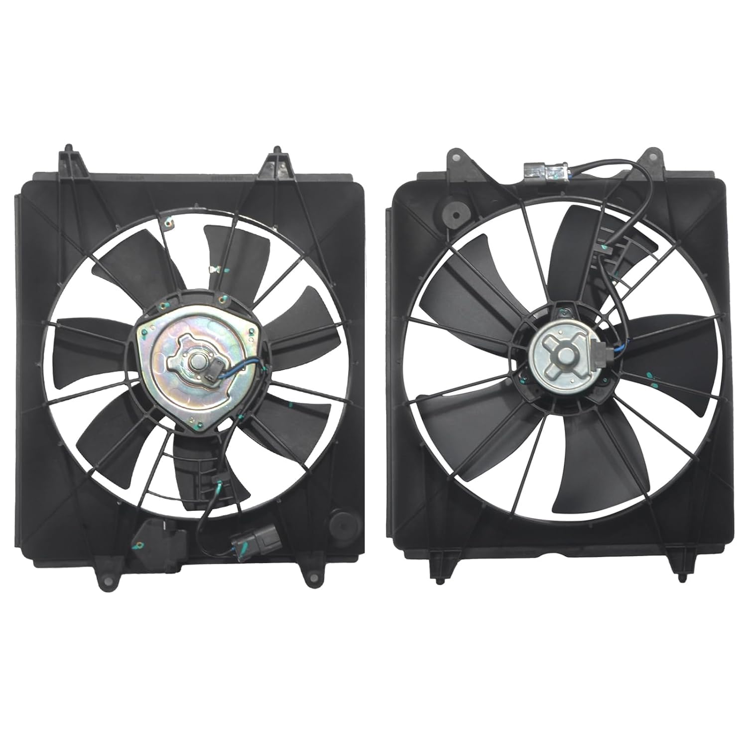 Set of 2 Front Radiator Cooling & A/C Condenser Fan Direct Replacement Compatible with 2007-2009 Honda CR-V HO3110116 HO3120102 19015RZAA01-PFM 19015RZAA01 19020PNLG01 38615RZAA01
