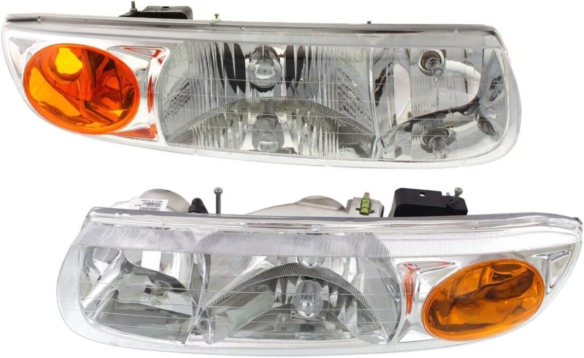 Set Of 2 Front Headlight Assembly Right Passenger & Left Driver Side Direct Replacement Compatible With 2000-2002 Saturn S-Series GM2502206 GM2503206 21112455 21112456