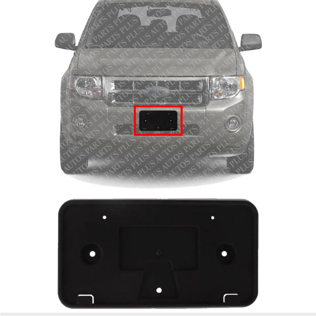 Front License Plate Bracket Direct Replacement Compatible with 2008-2012 Ford Escape FO1068122 8L8Z17A385AA
