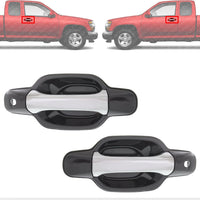 Set of 2 Front Exterior Door Handle Chrome with Smooth Black Right Passenger & Left Driver Side Direct Replacement Compatible with 2004-2012 GMC Canyon/Chevrolet Colorado 8972985350