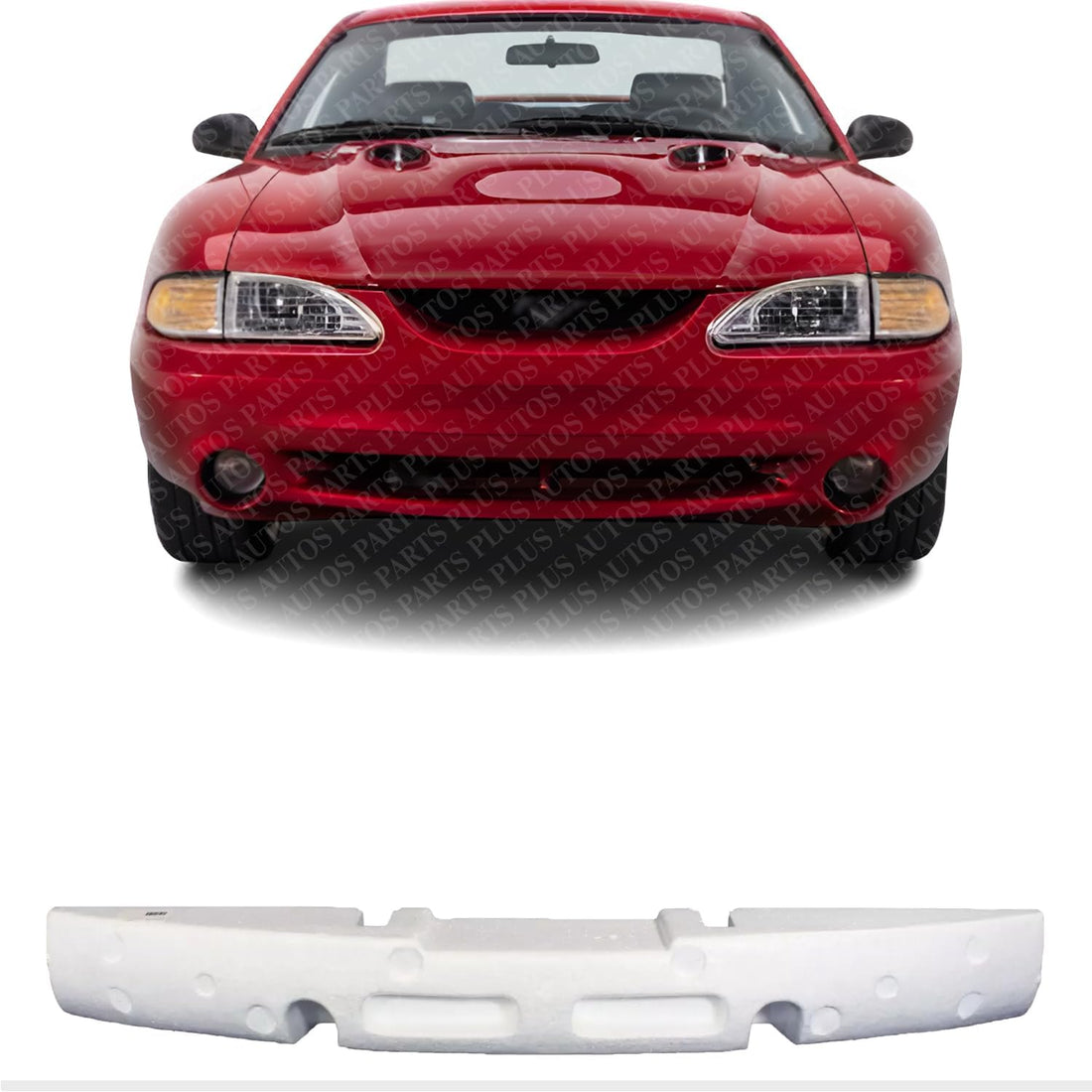 Front Bumper Absorber Direct Replacement Compatible With 1994-1998 Ford Mustang FO1070107 F4ZZ17C947A