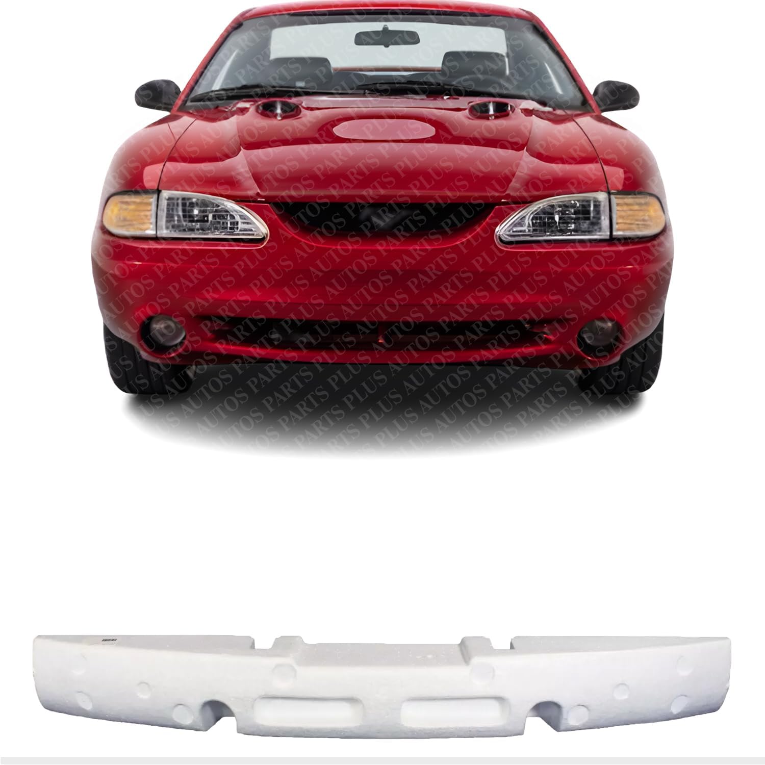 Front Bumper Absorber Direct Replacement Compatible With 1994-1998 Ford Mustang FO1070107 F4ZZ17C947A