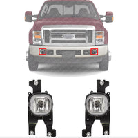 SET OF 2 FRONT FOG LIGHT ASSEMBLY RIGHT PASSENGER & LEFT DRIVER SIDE DIRECT REPLACEMENT COMPATIBLE WITH 2008-2010 FORD F-SERIES SUPER DUTY 7C3Z15200AA-PFM 7C3Z15201AA-PFM