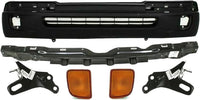 Front Bumper Textured + Reinforcement + Signal Lights + Brackets Right Passenger & Left Driver Side Direct Replacement Compatible With 1998-2000 Toyota Tacoma TO1095173 TO1025104