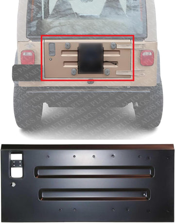 Tail Gate Steel Primed Direct Replacement Compatible with 1997-2006 Jeep Wrangler CH1900124 55176340AG