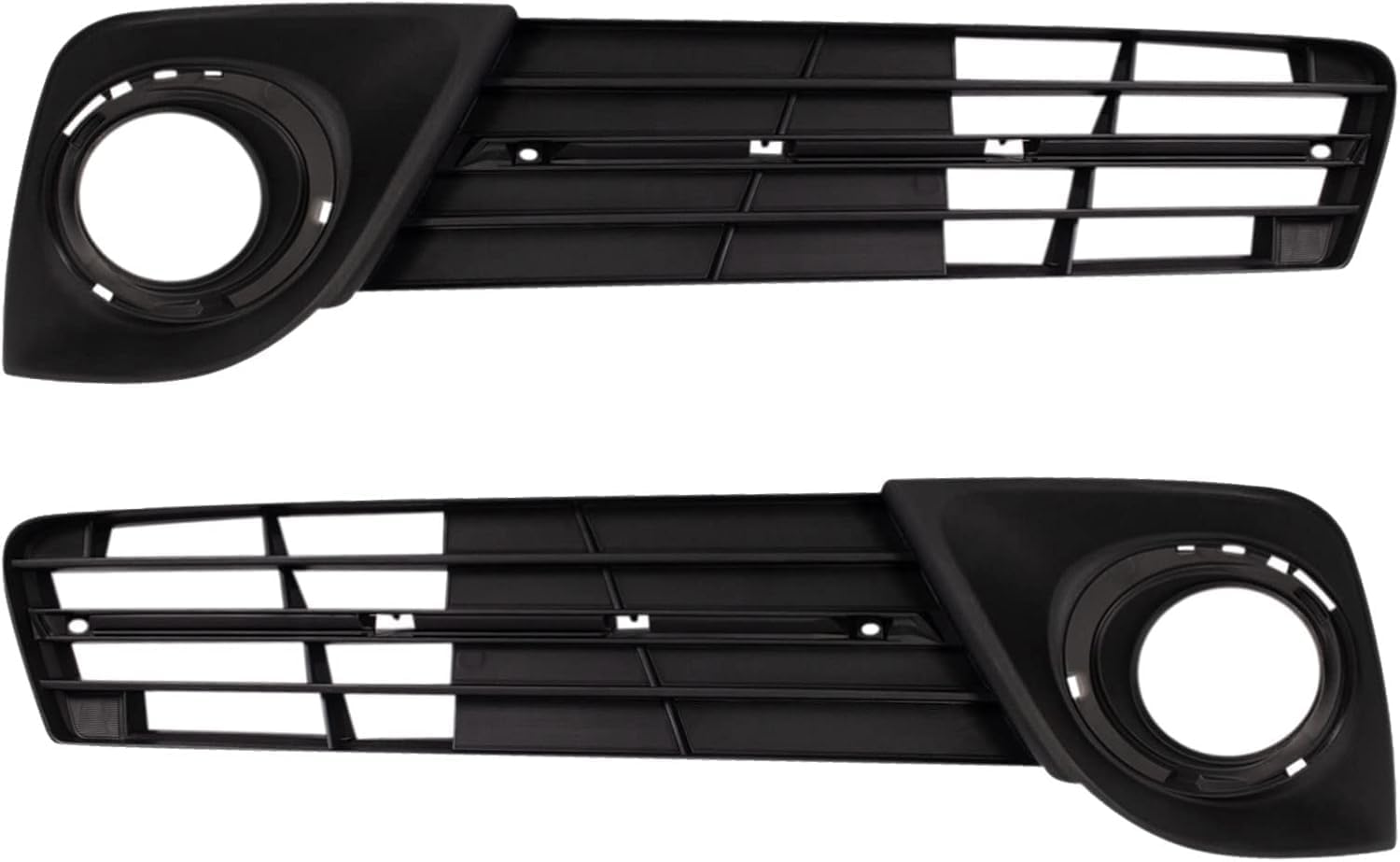 Front Bumper Lower Grille Textured + Fog Light Molding + Bezels + Brackets Left Driver & Right Passenger Side Direct Replacement Compatible With 2012-2014 Toyota Camry TO1036129
